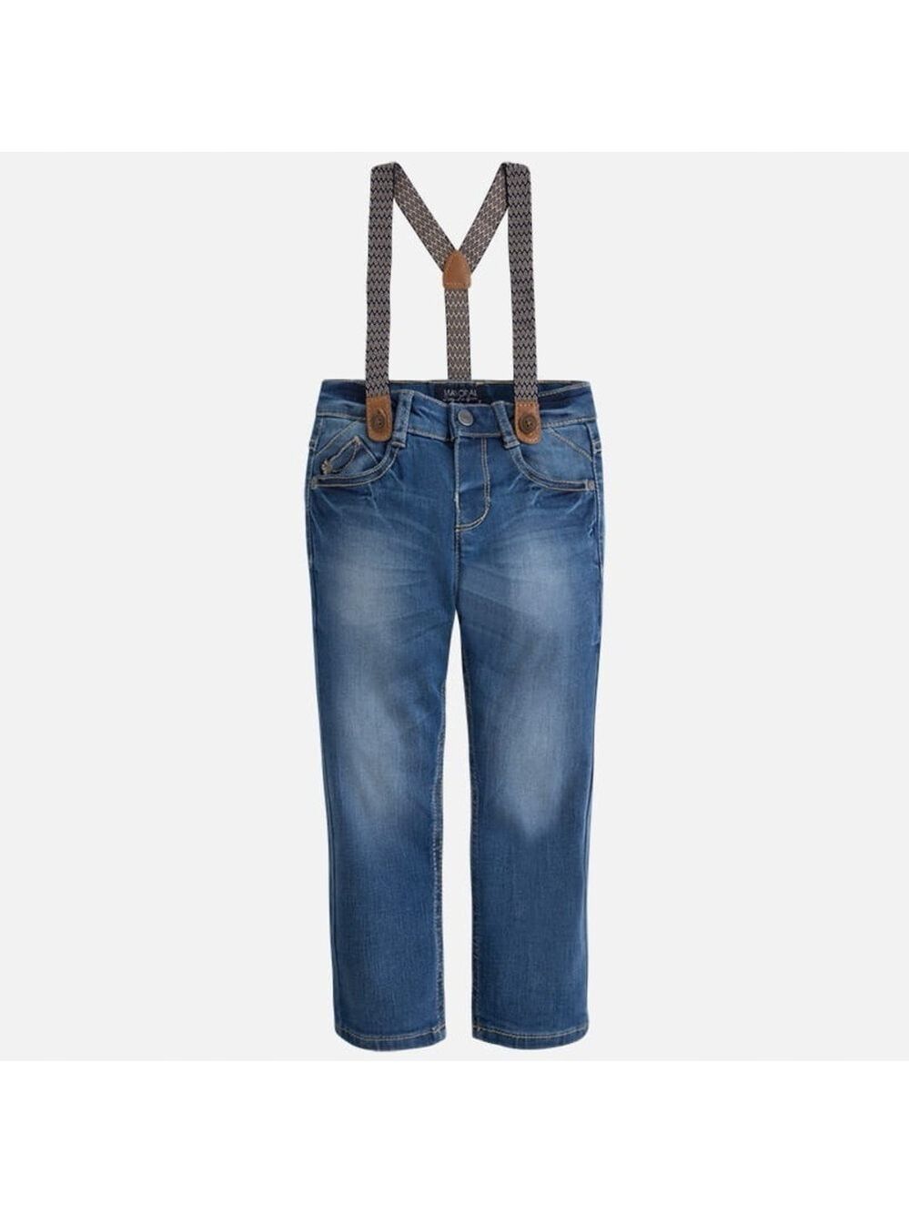 Size 9 Boys Mayoral Denim Kids Jeans with Suspenders